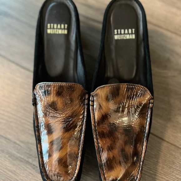 Vintage STUART WEITZMAN Bedrock Cheetah Print Suede Slingback Mules Size 7.5 - Picture 6 of 6